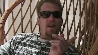 Pony tailed coed fucks hunk outdoor