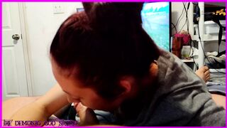 Teenie Gets Naked and Blows Dick Into Slow Motion