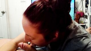 Teenie Gets Naked and Blows Dick Into Slow Motion