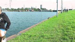 OUTDOORS CAUGHT SEX - German barely legal make bj into the city