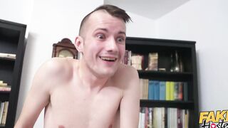 Fake Hostel - Huge jugs huge butt BBW gf cheats on freaky BF with Hottie dyke college blonde before sharing penis for orgasms into young three-way
