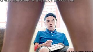Lucky boy fucking his african college tutor - interracial porn