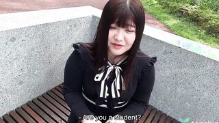 Chubby and adorable Madoka Watanabe comes to interview to become a Japanese adult clip celeb, she gets naked off her underwear and puts a vibrator deep in her snatch, UNCENSORED masturbation pt1