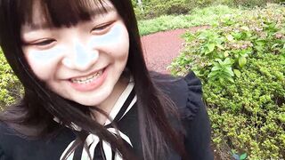 Chubby and adorable Madoka Watanabe comes to interview to become a Japanese adult clip celeb, she gets naked off her underwear and puts a vibrator deep in her snatch, UNCENSORED masturbation pt1