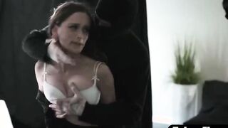 Slim 19 year old double penetrated by masked thugs | hard barely legal sex
