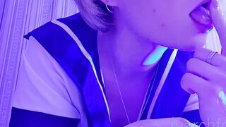 goddess babe 19 Yo into Japanese College Girl Uniform Fucks Herself with a Toy - March Foxie