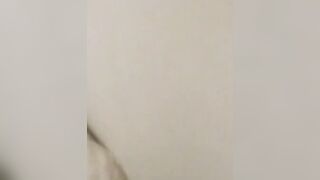 Ugly white dude pumps dark-haired aging bitche's pudgy pussy inside a bed