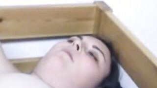 Freaky chunky brunettes use dildos inside bed