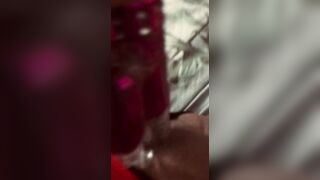 Shaking orgasm using dildo