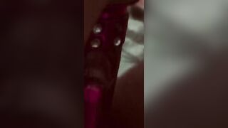 Shaking orgasm using dildo