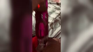 Shaking orgasm using dildo