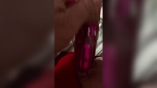 Shaking orgasm using dildo