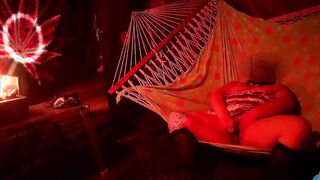 Solo masturbation of my soak snatch inside the hammock on molly Hammock Hussy two
