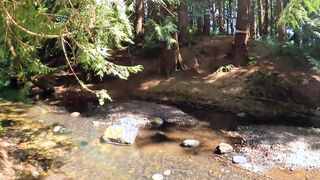 Longpussy on the Creek. Getting some Piercing Dimensions while hanging outdoor.