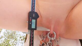 Longpussy on the Creek. Getting some Piercing Dimensions while hanging outdoor.