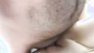 Tight cunt'd little lesbo girls have a lucky bro crash their party and pounded