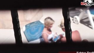 OUTDOOR VOYEUR - German mom has sex on vacation with concealed camera