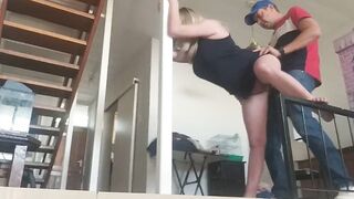 Stepmom bends over and pulls up her dress so i can use her vagina for sex