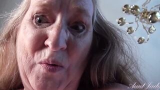 AuntJudys - Your Big Tit 61yo Stepmom Maggie give you a Hand Job (point of view)