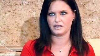 Mature woman shows young stud how an experienced woman swallows dick