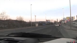 2 dark haired beauty picking up bro on the streets to banged! with