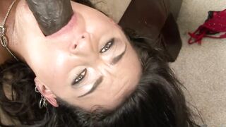 Pierced Noisy Groaning Dark Haired Squirts All Over Lucky big black dick