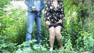 Fucking Beauty mom masturbating outdoor with me gets cum