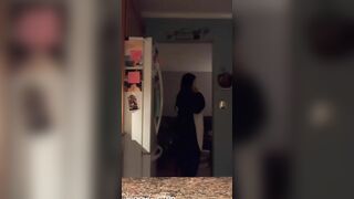 Almost Caught Masturbating into the Kitchen