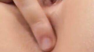 18yo pushes on her deep vaginal muscles closeup!