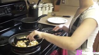 Cute Small Melons Hottie Emi Clear Loves Cooking Topless Nude To Performance Off!