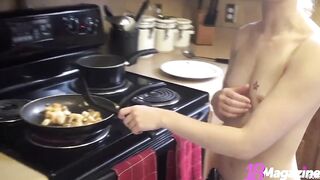Cute Small Melons Hottie Emi Clear Loves Cooking Topless Nude To Performance Off!