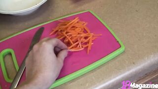 Cute Small Melons Hottie Emi Clear Loves Cooking Topless Nude To Performance Off!
