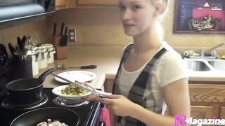 Cute Small Melons Hottie Emi Clear Loves Cooking Topless Nude To Performance Off!