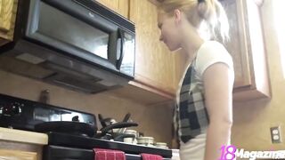 Cute Small Melons Hottie Emi Clear Loves Cooking Topless Nude To Performance Off!
