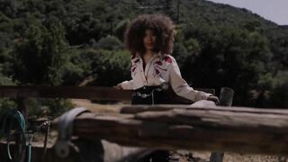 Fantasize cowgirl bae Jenna Foxx as she striptease on the ranch