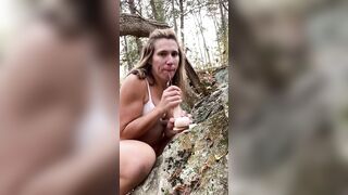 Long Ass Cunt With Mouth Sex Toy Rides Inside The woods