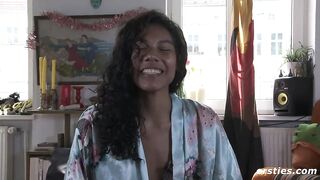 babe slender caroline gets off inside the sunshine