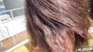 BJRAW Incredible dark hair with long boobs blowing penis and eating butt