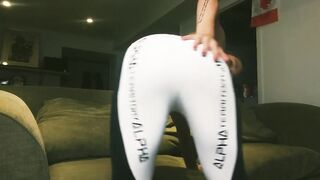 Fit bimbos flexing strip tease and masterbation