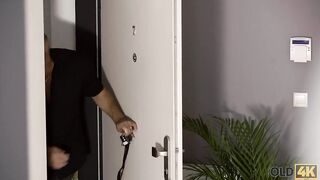 OLD4K Older bro and his dazzling fiance come home only to have Cutie sex