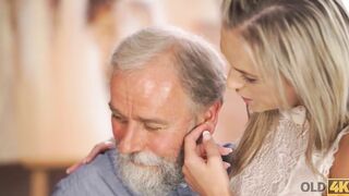OLD4K Insistent chick does everything to got access to teachers cock