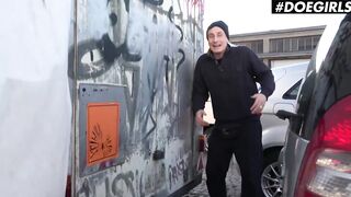 DoeGirls - Lullu Gun Tiny German Bombshell Quick Outside Nailed With Huge Cock Stranger Inside The Back Alley