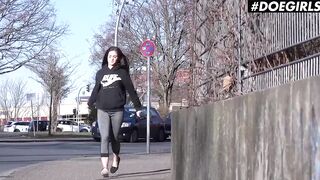 DoeGirls - Lullu Gun Tiny German Bombshell Quick Outside Nailed With Huge Cock Stranger Inside The Back Alley