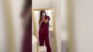 Goddess Nurse masturbates on her lunch time