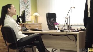 LOAN4K. Teenagers chick comes to debt office for cash but gets fuck