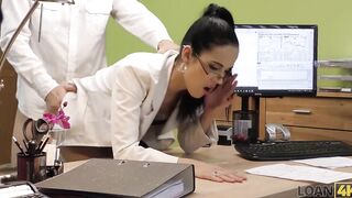 LOAN4K. Teenagers chick comes to debt office for cash but gets fuck