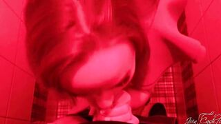 Skank Sexual Bj Stranger's Long Dick and Drink Cum into Nightclub Bathroom