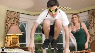 Lil Humpers - Mom Amber Jayne Pulls Out Jordi's Long Penis & Offer Him A Bj & A Rough Fucking