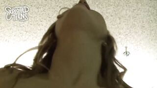 Karla Kush fucks and eats cum inside her first adult clip
