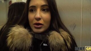 DEBT4k. bimbos owes cash and she is screwed after the debt collector finds her